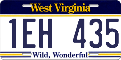 WV license plate 1EH435