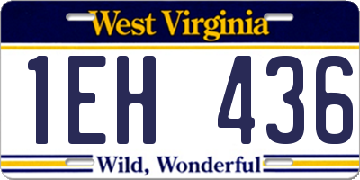 WV license plate 1EH436
