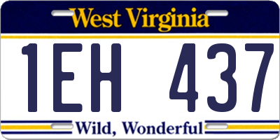 WV license plate 1EH437