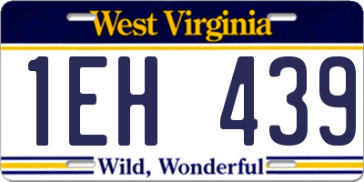 WV license plate 1EH439