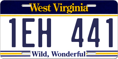 WV license plate 1EH441