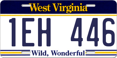WV license plate 1EH446