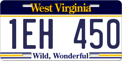 WV license plate 1EH450