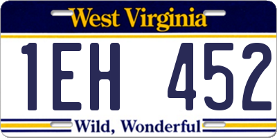 WV license plate 1EH452