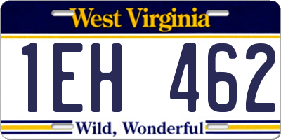 WV license plate 1EH462