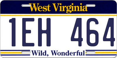 WV license plate 1EH464