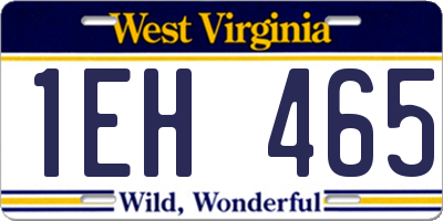 WV license plate 1EH465