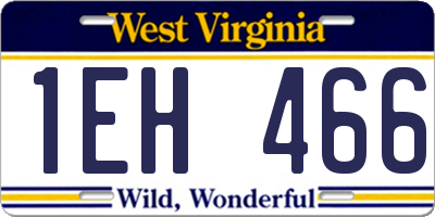 WV license plate 1EH466