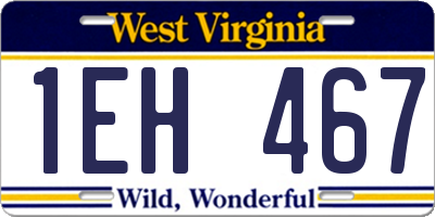 WV license plate 1EH467