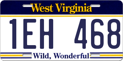 WV license plate 1EH468