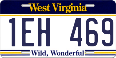WV license plate 1EH469