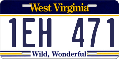 WV license plate 1EH471
