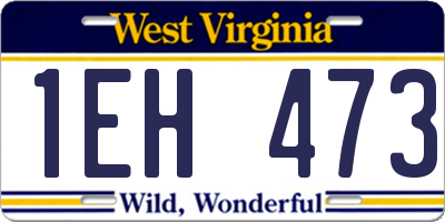 WV license plate 1EH473