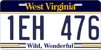 WV license plate 1EH476