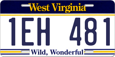 WV license plate 1EH481
