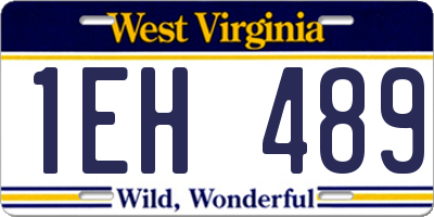 WV license plate 1EH489