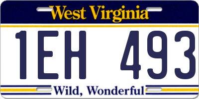 WV license plate 1EH493