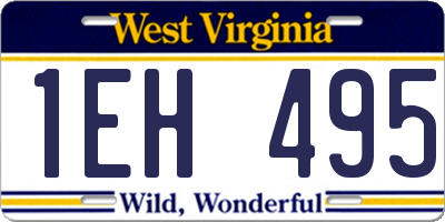 WV license plate 1EH495