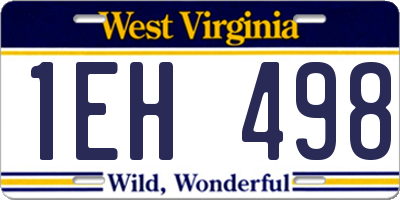 WV license plate 1EH498