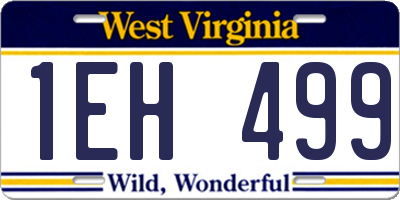 WV license plate 1EH499