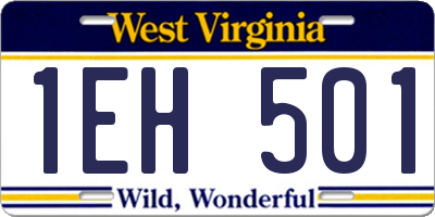WV license plate 1EH501