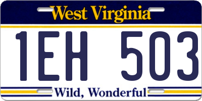 WV license plate 1EH503