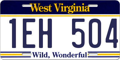 WV license plate 1EH504