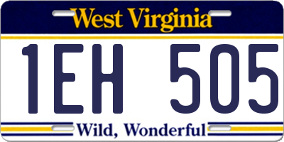 WV license plate 1EH505