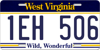 WV license plate 1EH506