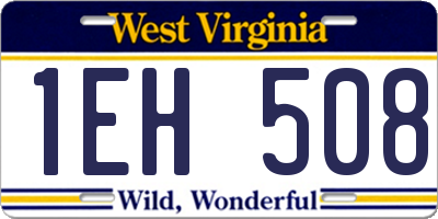 WV license plate 1EH508
