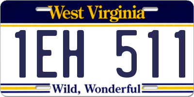WV license plate 1EH511