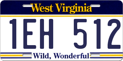 WV license plate 1EH512