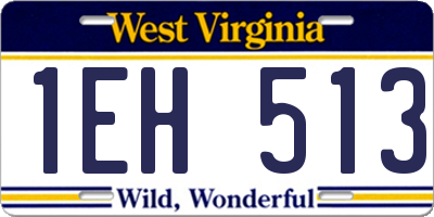 WV license plate 1EH513