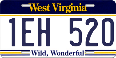 WV license plate 1EH520
