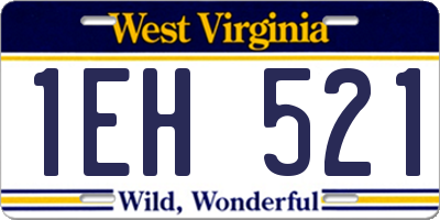 WV license plate 1EH521
