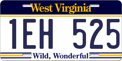 WV license plate 1EH525