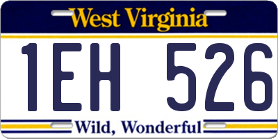 WV license plate 1EH526