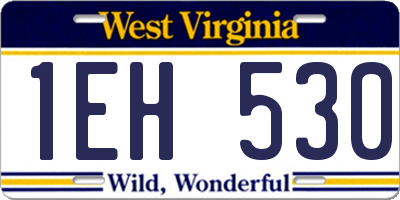 WV license plate 1EH530