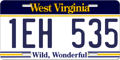 WV license plate 1EH535