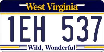 WV license plate 1EH537