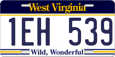 WV license plate 1EH539