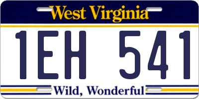 WV license plate 1EH541
