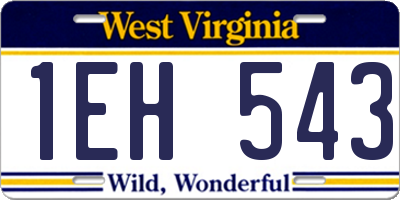 WV license plate 1EH543