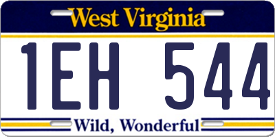 WV license plate 1EH544