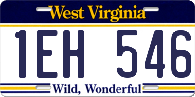 WV license plate 1EH546