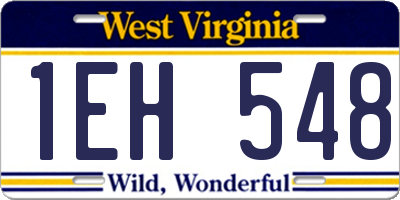 WV license plate 1EH548