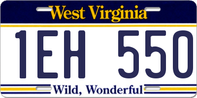 WV license plate 1EH550