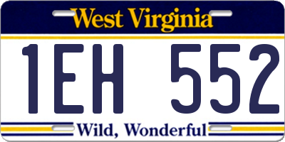 WV license plate 1EH552