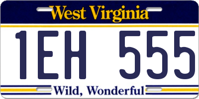 WV license plate 1EH555