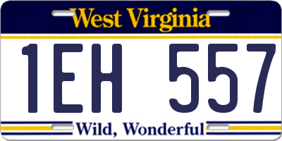 WV license plate 1EH557